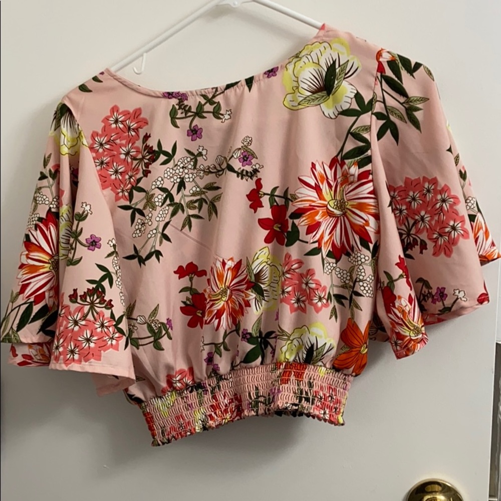 TRUE DESTINY pink floral blouse